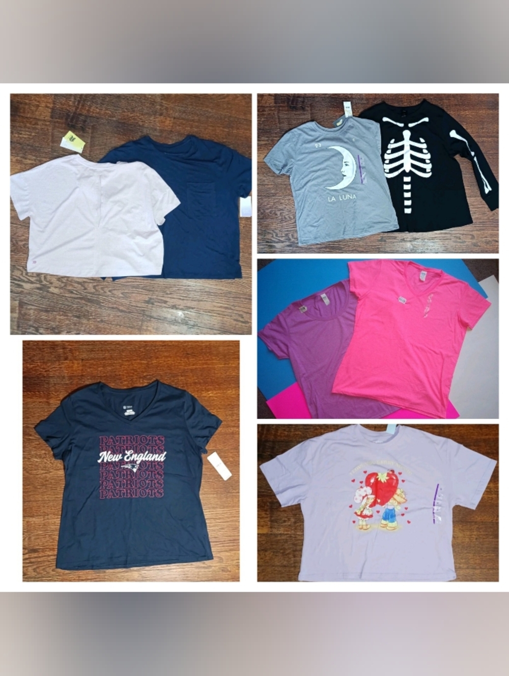 Size XL Womens Clothing Lot Tees +  Strawberry Shortcake,  8pcs New